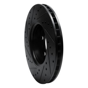 Volvo S60 Brake Rotor (1) - Front Right - R1 Concepts - Drilled & Slotted - Black - `99-`09